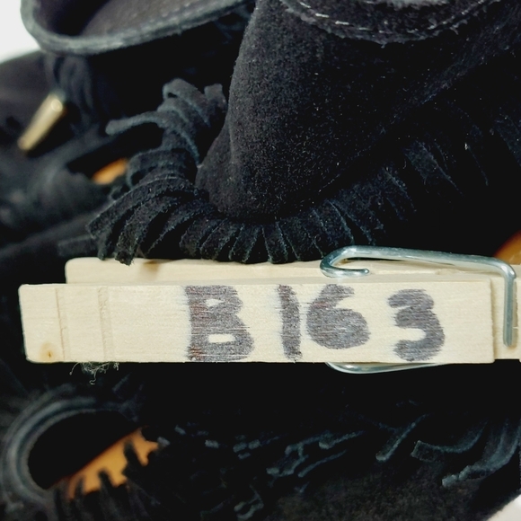 Aquazzura Black Suede Sexy Thing Fringe Peep Toe Booties Sandals Heels B163 - Picture 12 of 12